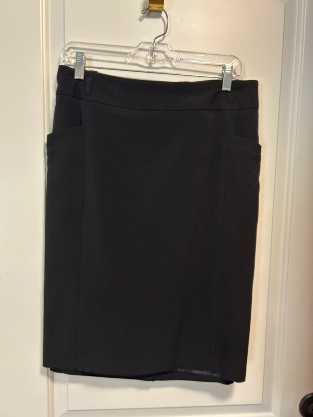 Roz & Ali Black Classic Pencil Skirt with Waistband Detail